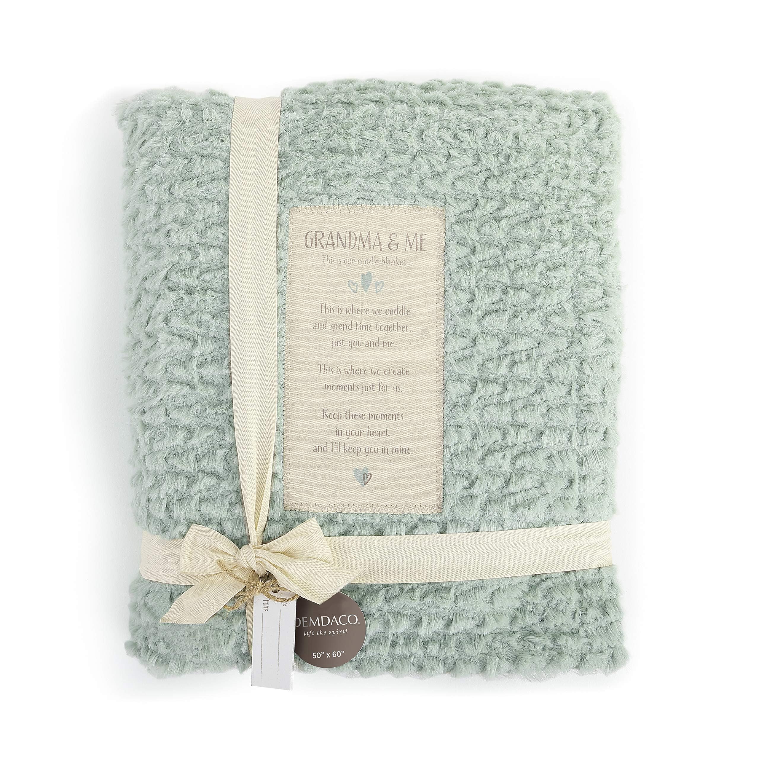 DEMDACO Grandma and Me Soft Snuggly Sage 60 x 50 Inch Polyester Fabric Comforting Toddler Cuddle Blanket