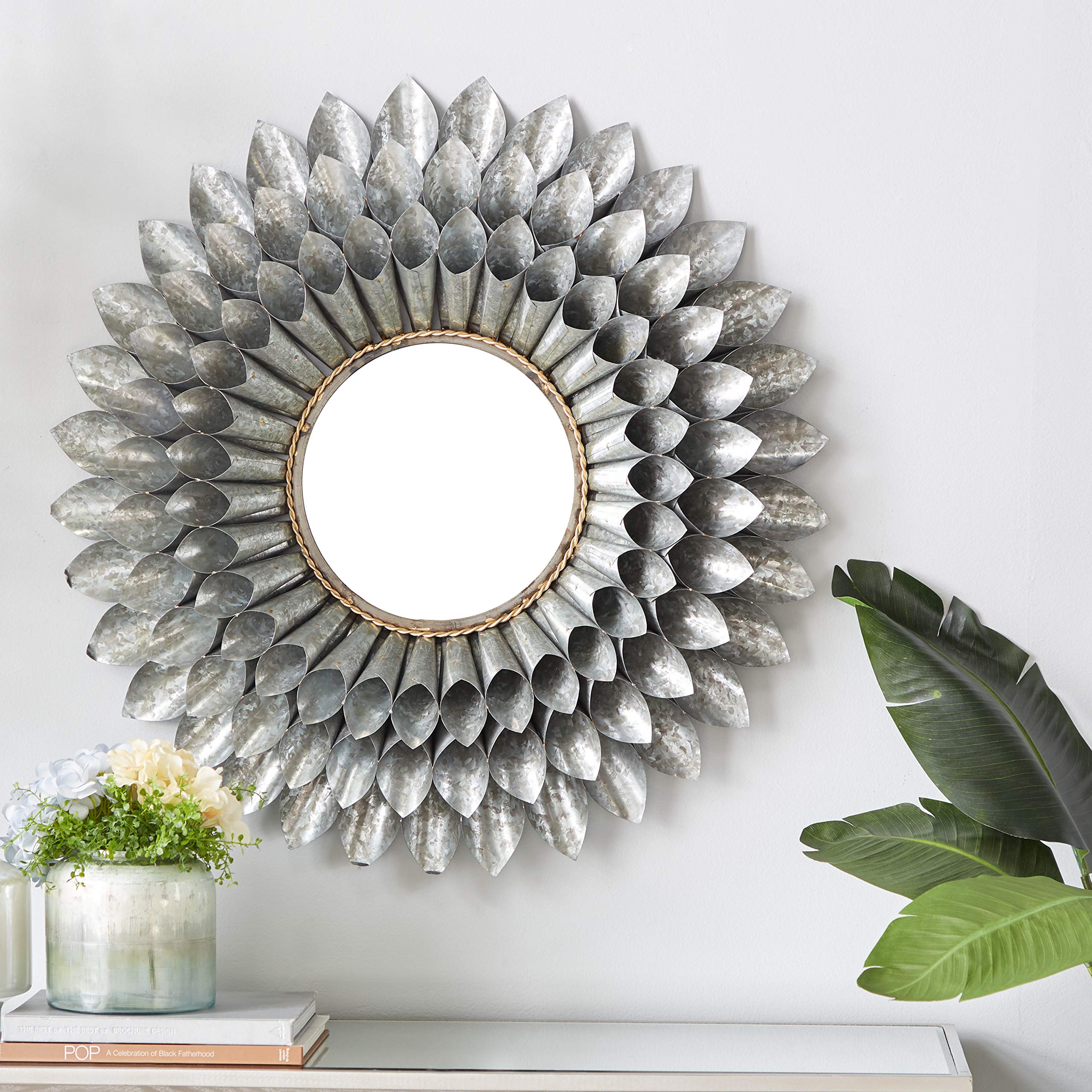 Deco 79 Multi Colored Contemporary Metal Wall Mirror, 32 x 32