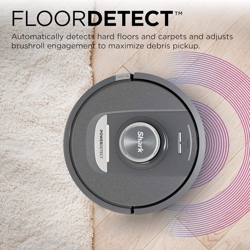 Shark PowerDetect Self-Empty Robot Vacuum - Auto Deep-Clean Carpets & Hard Floors, XL 60-Day HEPA Bagless, Black