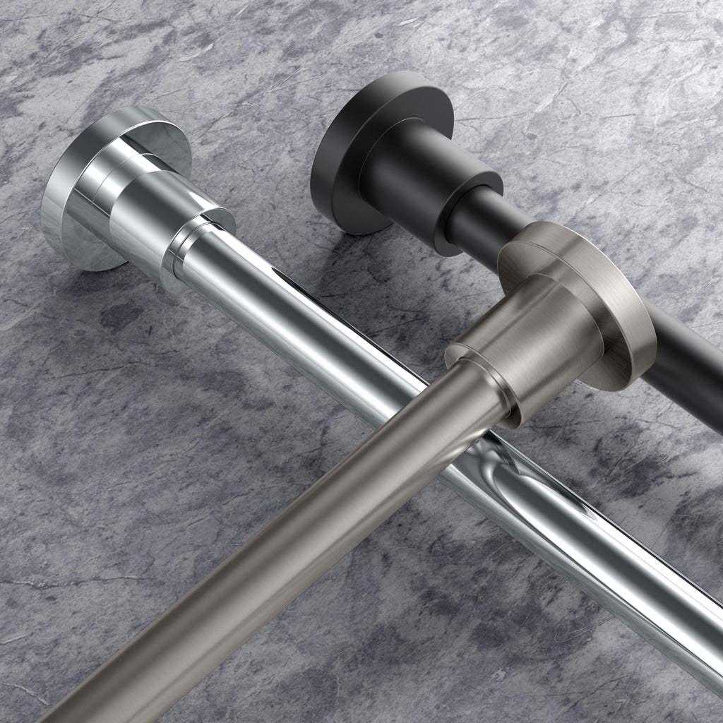 Gatco 829C Modern Minimalist Straight Shower Rod Set, 60 Inch, Chrome
