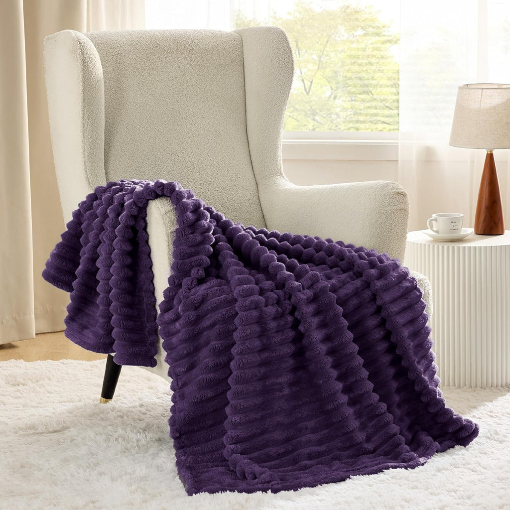Bedsure GentleSoft Throw Blanket - Super Soft Cozy Purple Blanket for Couch, 50x70 Inches