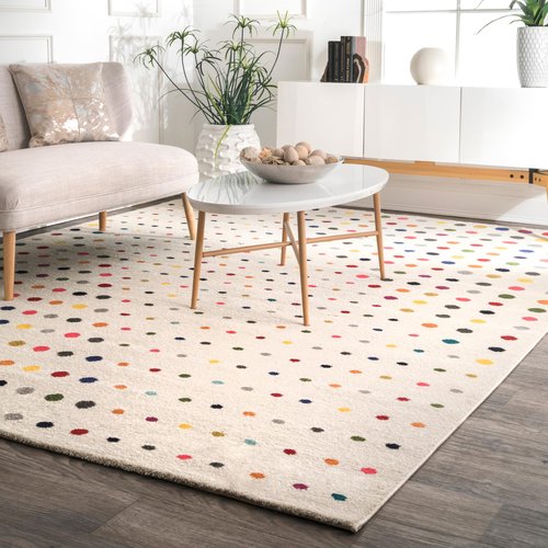 Nuloom Dorie Multicolor/Ivory, 4' x 6', Polka Dot, Soft and Cozy, High Traffic, Stain Resistant, Easy Clean, Durable Area Rug for Bedroom, Living Room, Dining Space, Den, Foyer, Entryway
