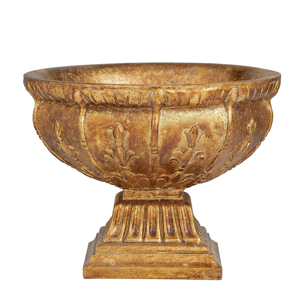 Deco 79 Polystone Decorative Decorative Bowl Ornate Decorative Container, Decorative Keepsake Box 11" x 11" x 9", Gold