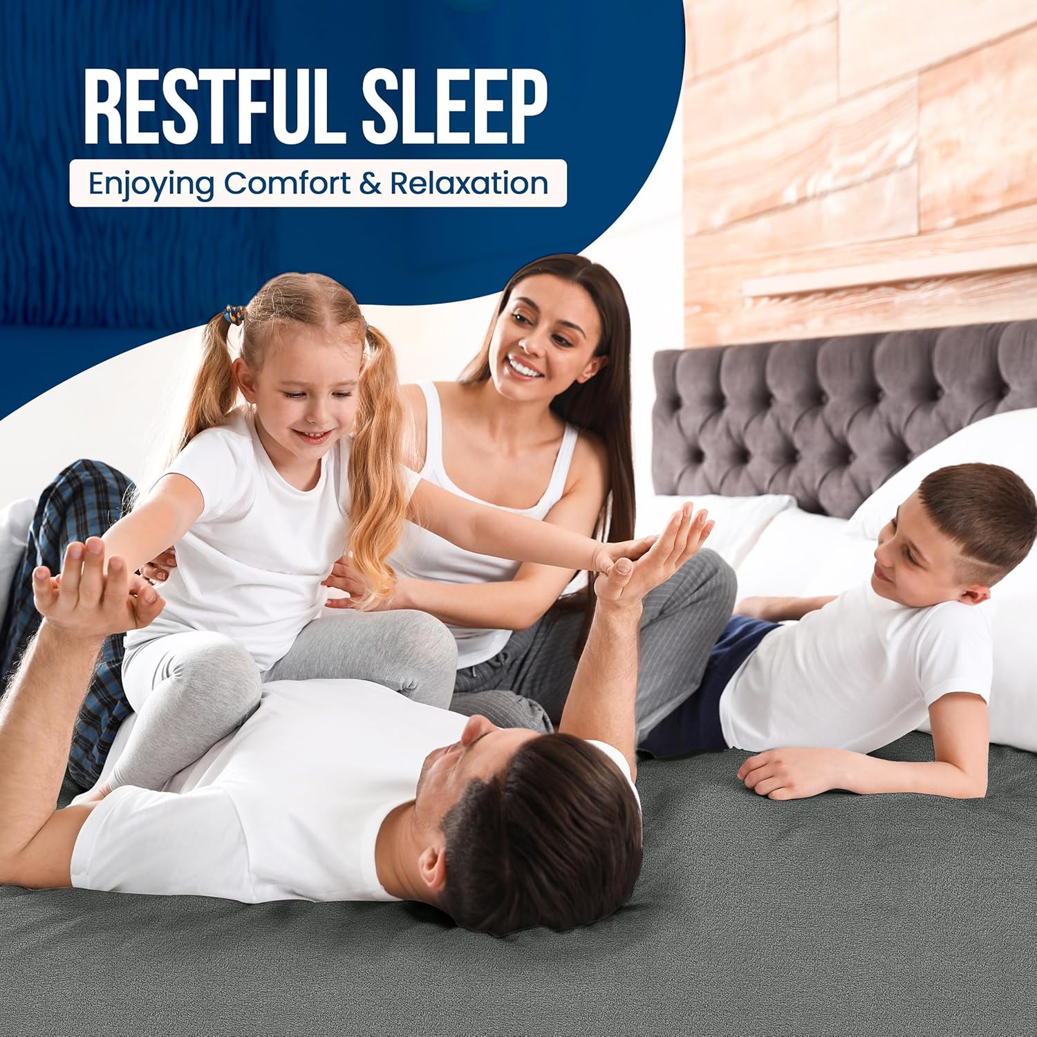 Utopia Bedding King Size Mattress Protector - Waterproof Terry Cover with Deep Pockets | Soft & Breathable Gray
