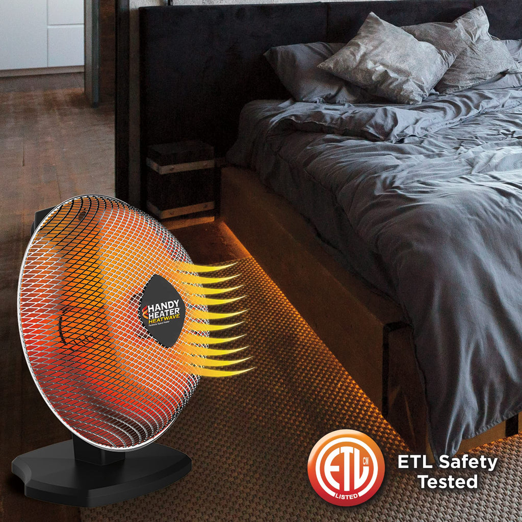 Ontel Handy Heater Heatwave Parabolic Space Heater with Ceramic Heating Technology