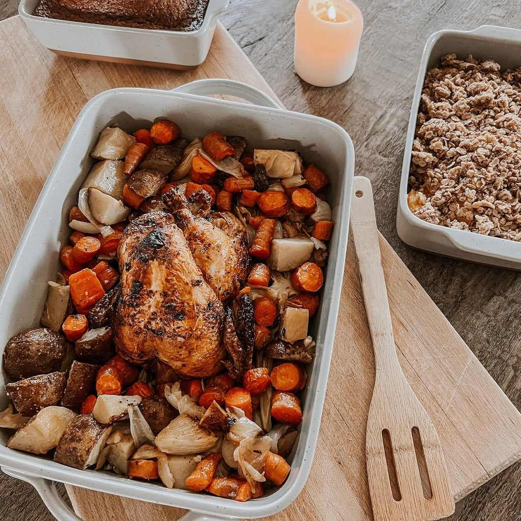 Mora 9x13in Deep Porcelain Baking Dish - Oven Safe & Freezer Friendly | Perfect for Family Meals