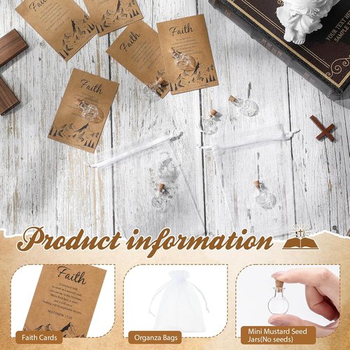 Funnymoom 50 Pack Faith Gifts for Women - Christian Baptism & Wedding Supplies | Mustard Seed Blessings