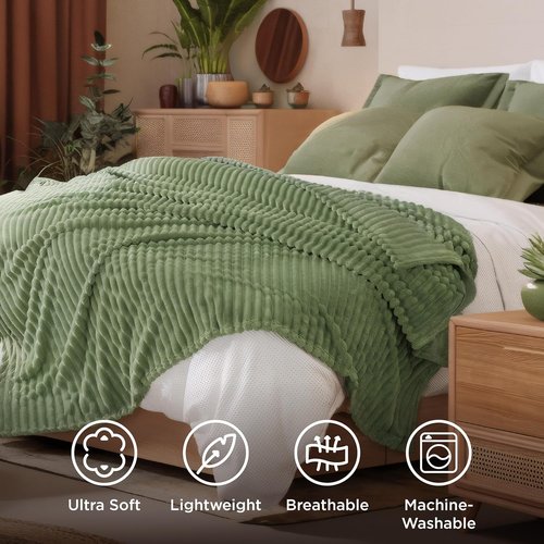 Bedsure GentleSoft Full Blanket - Cozy Reseda Fleece Throw for Couch, Perfect Gift for Women, 84x90 Inches