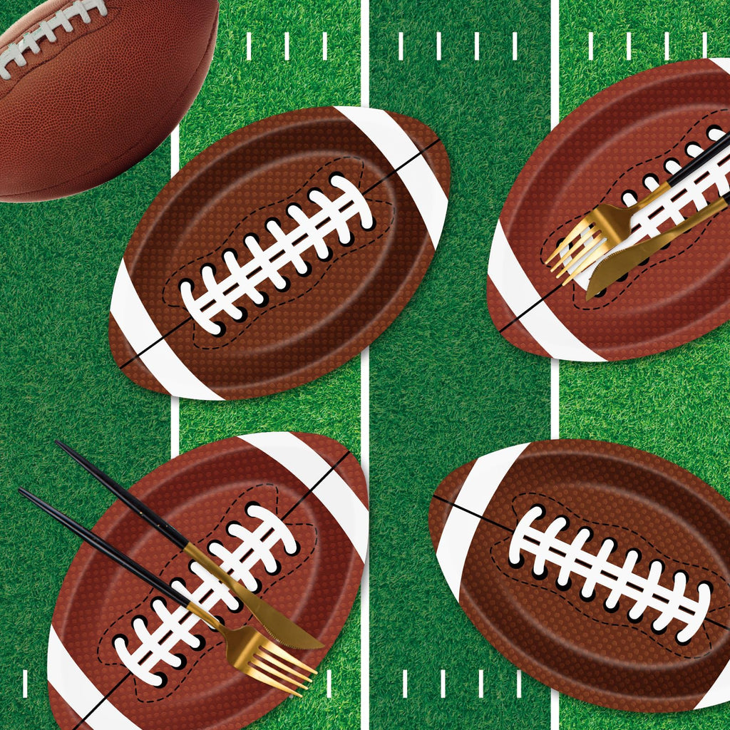 24 Pcs Football Plates - Rugby Shape Design Paper Plate, Disposable Dinner Dessert Paper Plates Tableware Set for Football Party Supplies Birthday Game day Tailgate Party Decorations Table Decor