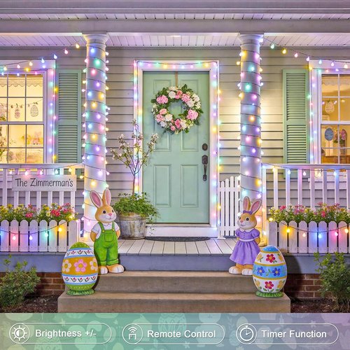 JMEXSUSS 100 LED Connectable Easter Lights - 33 ft Globe String Lights with Remote & 8 Modes | Indoor/Outdoor Decor