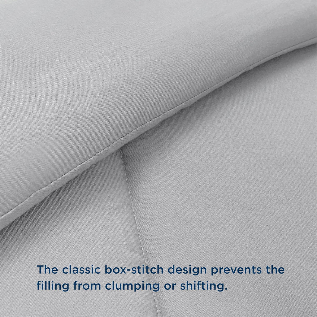 Bedsure Comforter Duvet Insert - All-Season Twin Size Quilted Bedding, GentleSoft Down Alternative, Light Grey 88 x 68 Inches