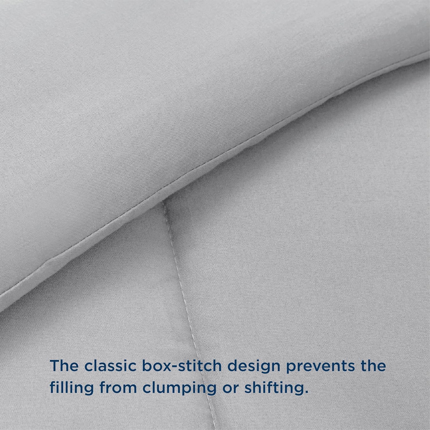Bedsure Comforter Duvet Insert - All-Season Twin Size Quilted Bedding, GentleSoft Down Alternative, Light Grey 88 x 68 Inches