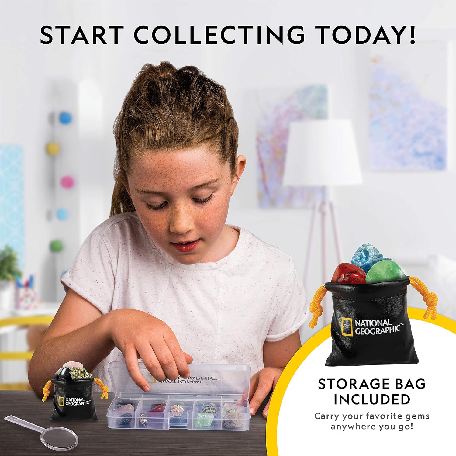 National Geographic Rock & Mineral Collection - 15 Gemstones & Crystals Science Kit for Kids