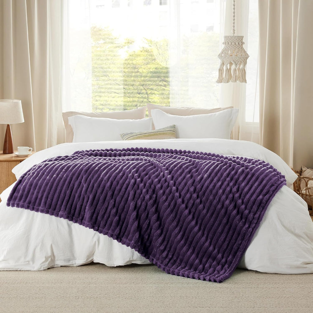 Bedsure GentleSoft Throw Blanket - Super Soft Cozy Purple Blanket for Couch, 50x70 Inches