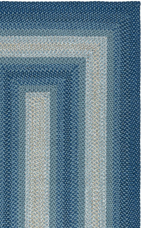 SAFAVIEH Washable Rug Outdoor Braided Collection - 2' x 3', Navy & Grey, Handmade & Reversible, Non-Shedding & Easy to Clean, Ideal for Entryway, Patio, Kitchen, Mudroom, Front Door (BRD311N)