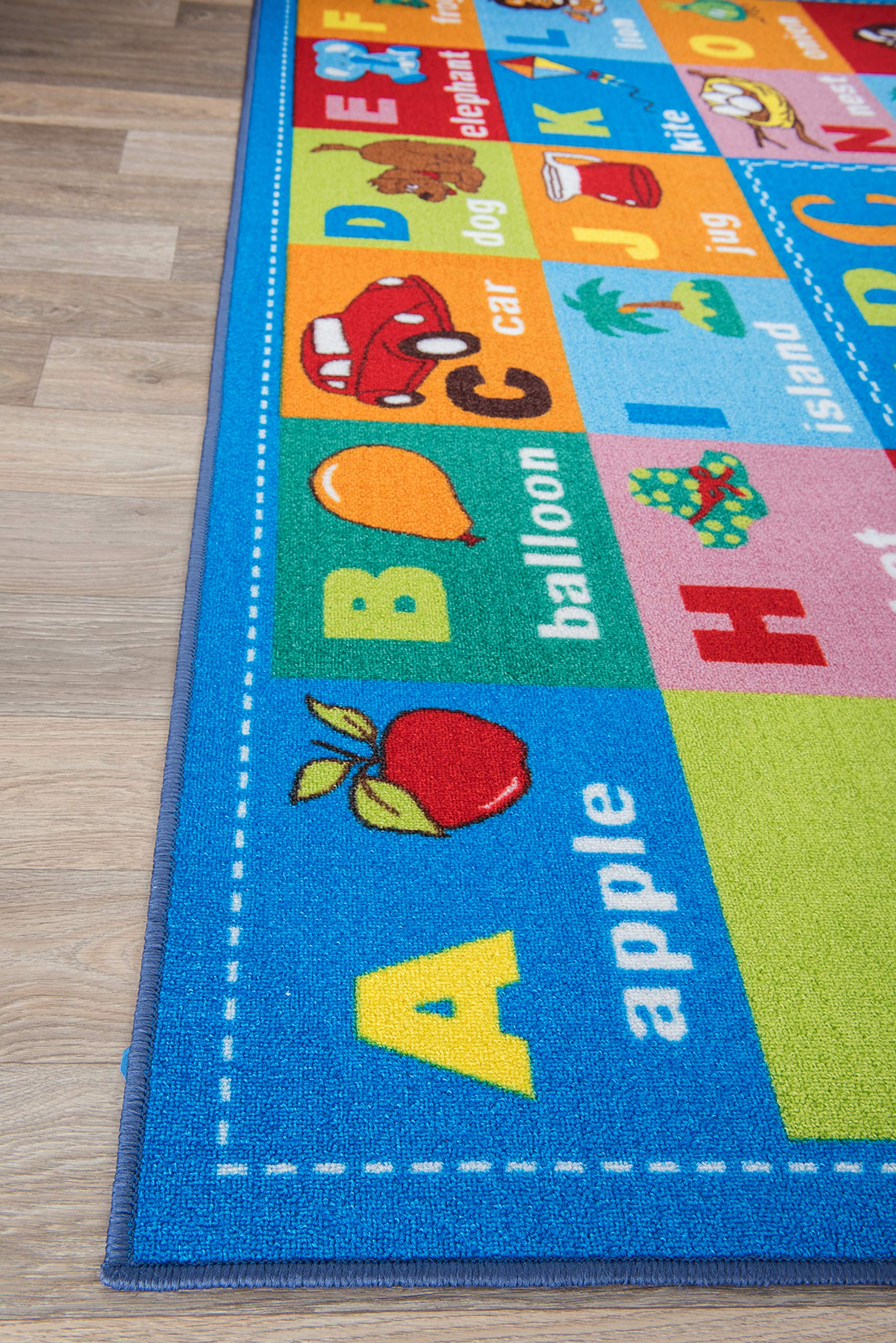 Rugshop Kids Educational Learning Alphabet Symbols Non Skid (Non Slip) Area Rug 3'3" x 4'7" Multi