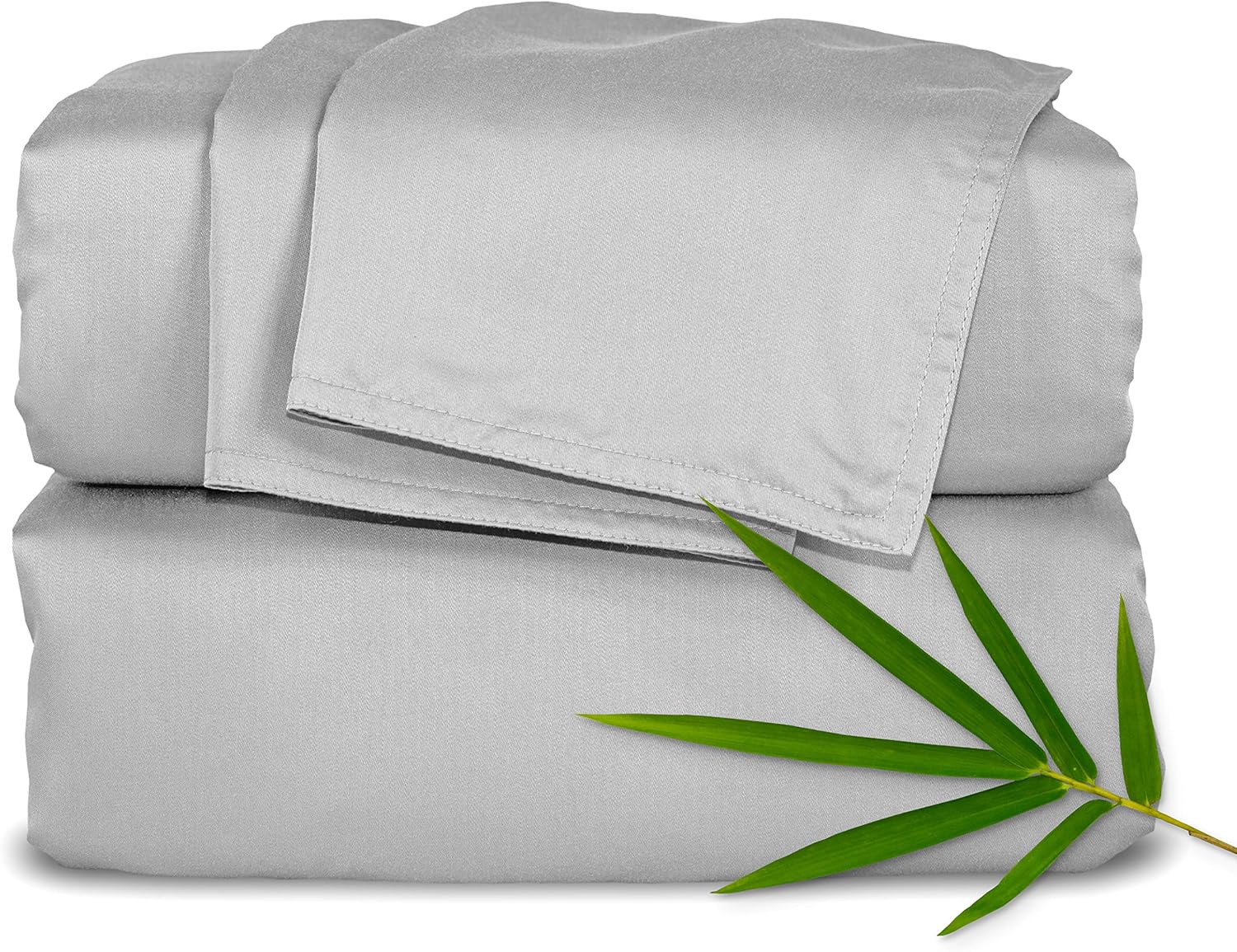 Pure Bamboo Short Queen Sheets - 100% Organic Viscose Bed Set, Soft & Cooling | 60"x75", Silver Pearl