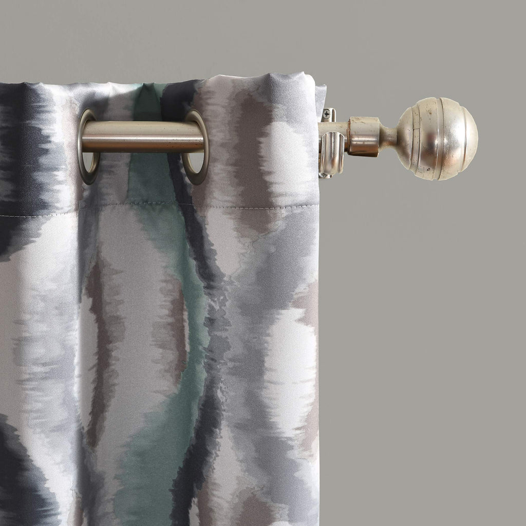 Sun Zero Burbank Watercolor Ogee Energy Efficient Grommet Curtain Panel, 54" x 84", Linen