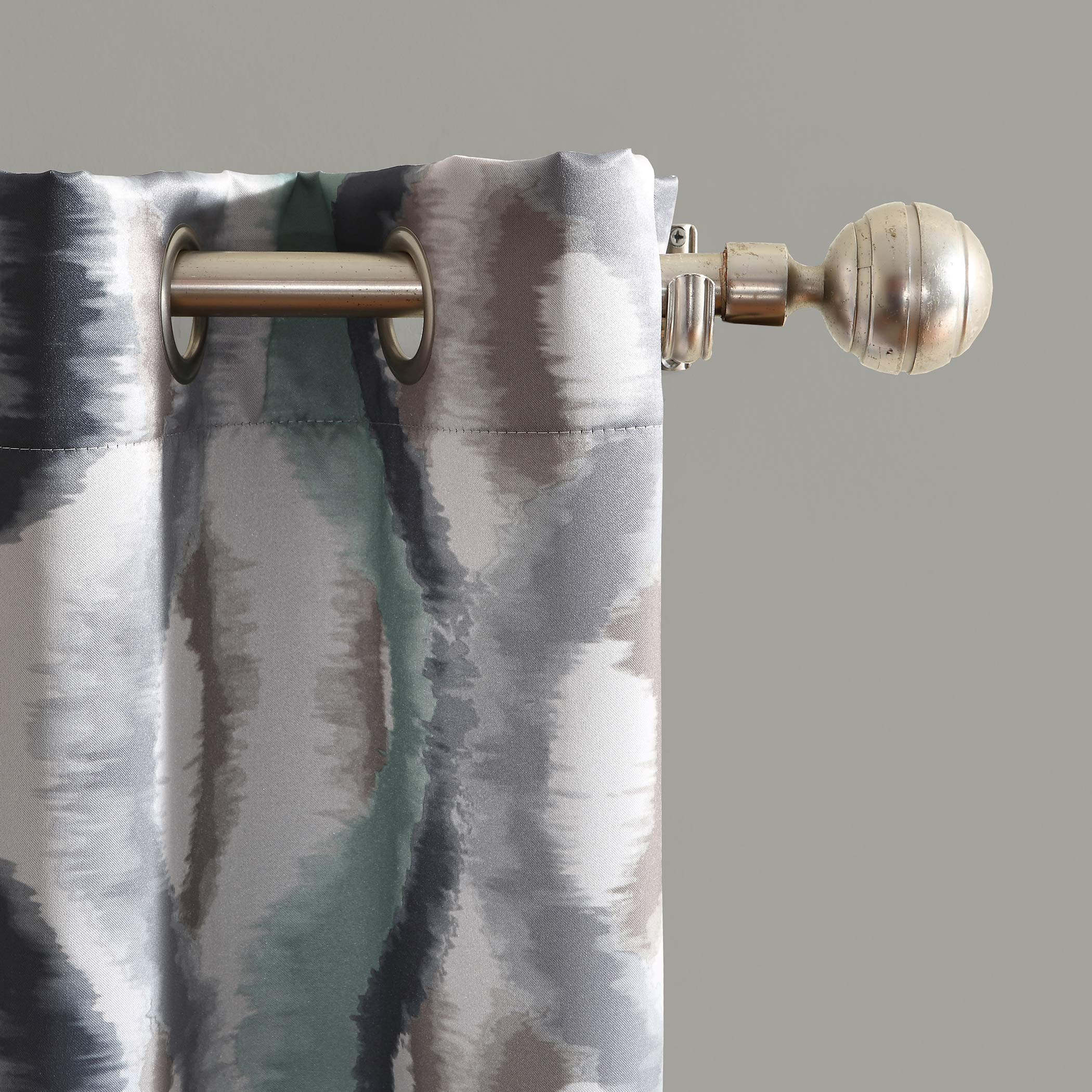 Sun Zero Burbank Watercolor Ogee Energy Efficient Grommet Curtain Panel, 54" x 84", Linen