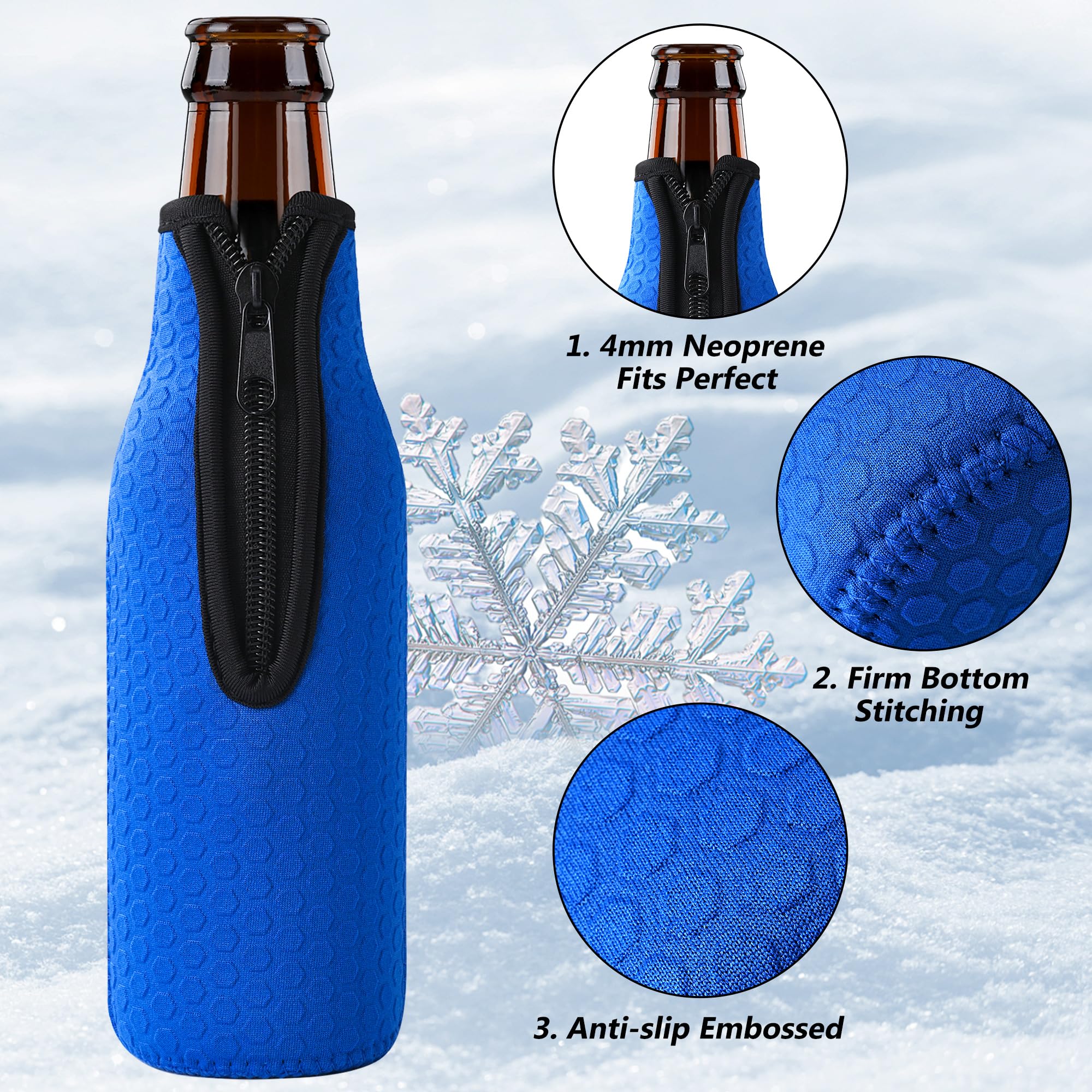 Xumbtvs 4 Pcs Beer Bottle sleeves, Non-slip Neoprene Insulated Beer Holder Cooler Cover for 12oz 330ml Bottle (Colorful1)