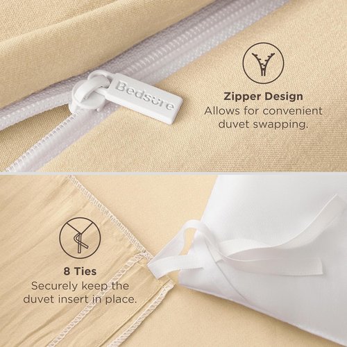 Bedsure Duvet Cover Set - Extra Soft Prewashed Queen Size Bedding, 3 Pieces with Zipper Closure & 2 Pillow Shams