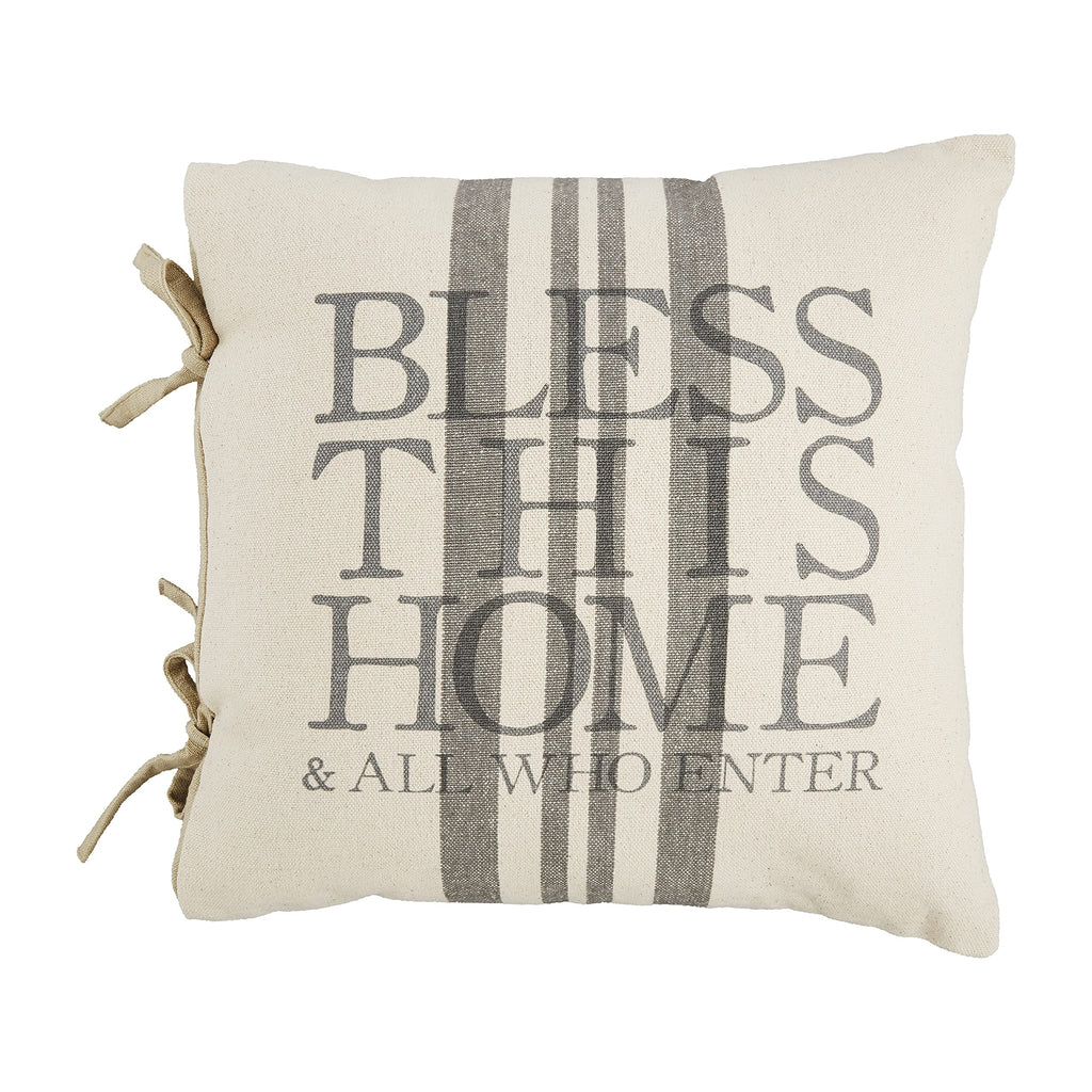 Mud Pie Blessings Pillow, Bless This Time, 18" x 18"