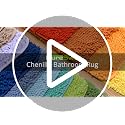 Washable Black Bathroom Rug 12"x18" - Soft Chenille Non-Slip Mat