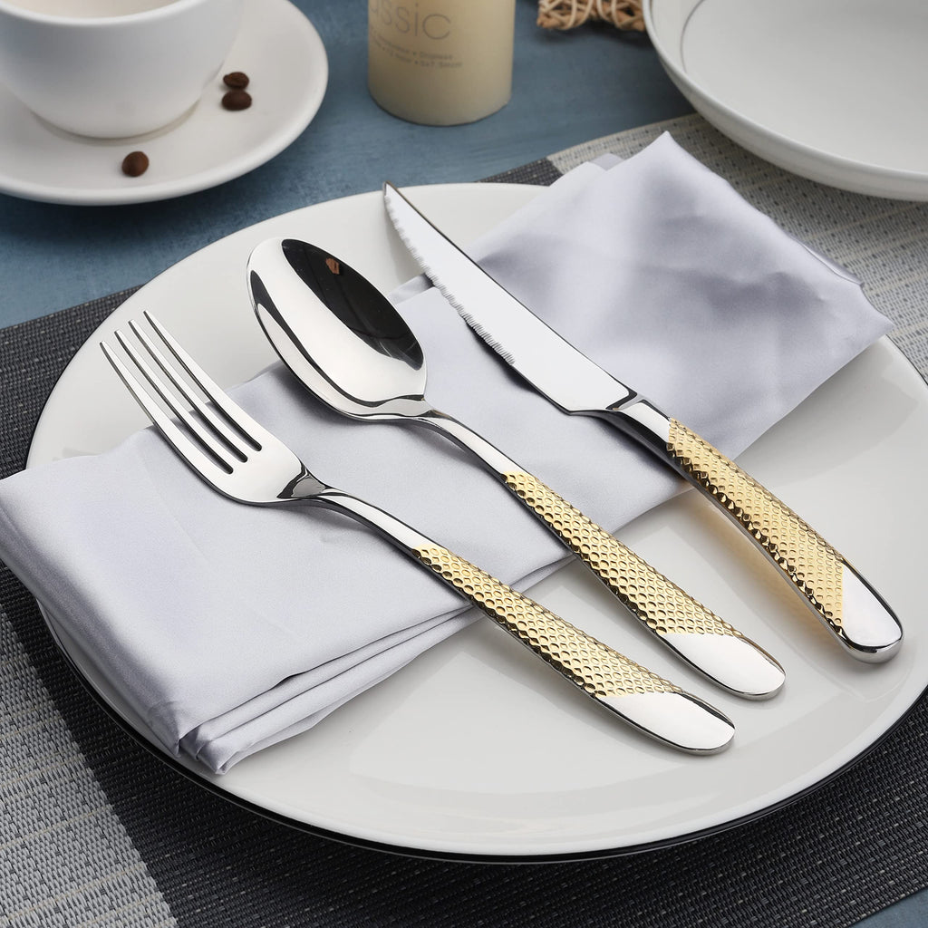 Silverware Set of 30 Stainless Steel Flatware Set Service for 6 Includes Knives Spoons Forks Kitchen Utensil Cutlery Sets For Home Kitchen Hotel