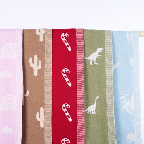 SWaddle AN Cactus Jacquard Baby Blanket, 30"x40" Two-Sided Breathable Throw Blanket for Boys and Girls, Newborn Infant Toddler Ideal for Gift