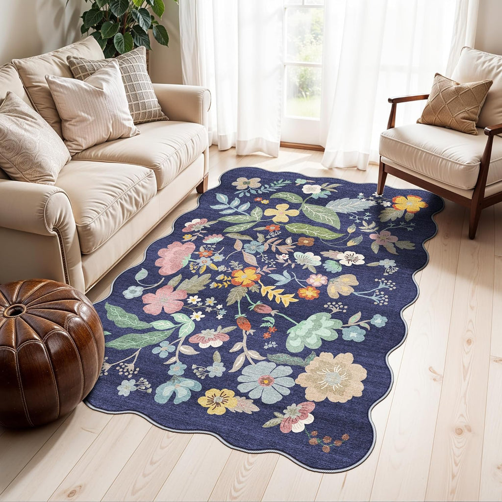 Skiennix Washable 3x5 Entryway Area Rug - Ultra Soft, Anti-Slip, Water-Resistant, Purple