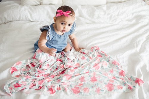 Copper Pearl Large Premium Knit Baby Swaddle Receiving Blanket June