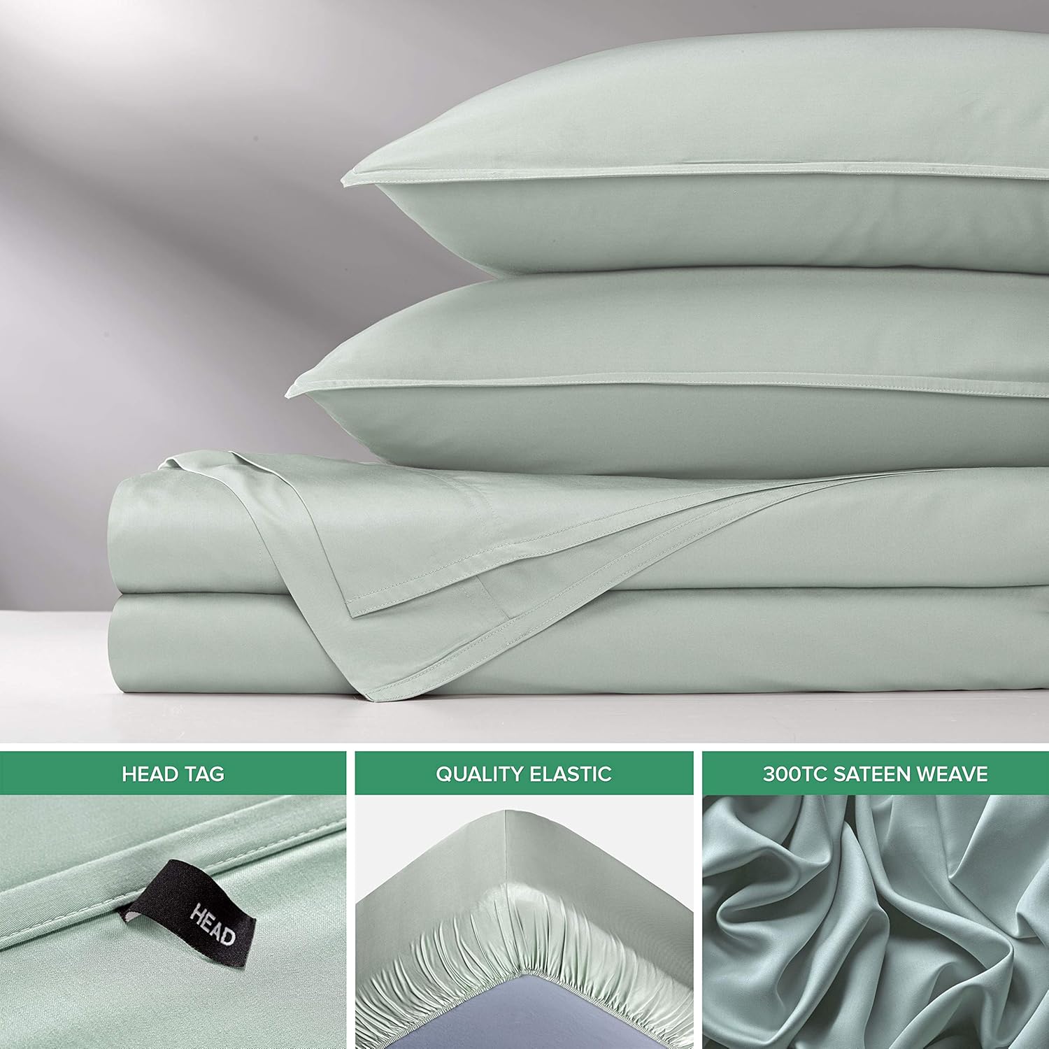Pure Bamboo King Sheets - Luxuriously Soft & Cooling 100% Organic Viscose Bed Sheet Set | 2-Year Quality Promise (King, Sea Glass)
