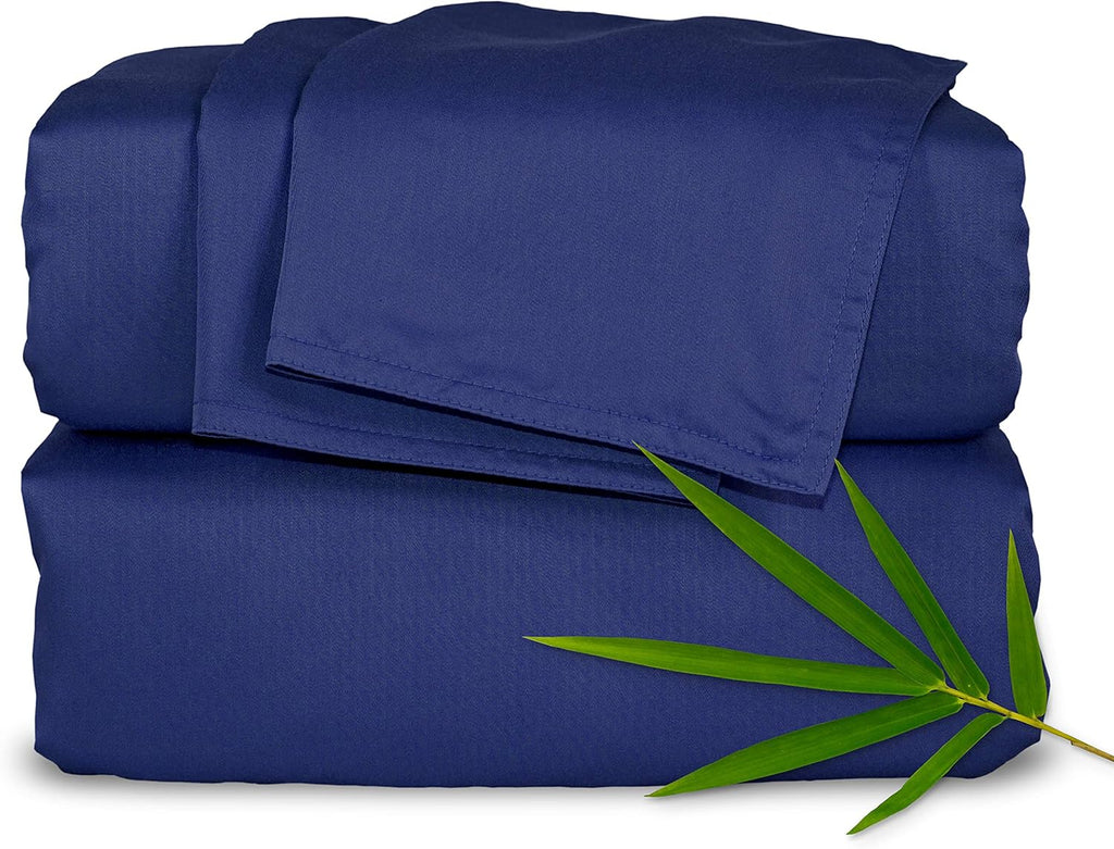 Pure Bamboo Queen Sheets - 100% Organic Viscose Bed Sheet Set, Luxuriously Soft & Cooling | Cobalt Blue