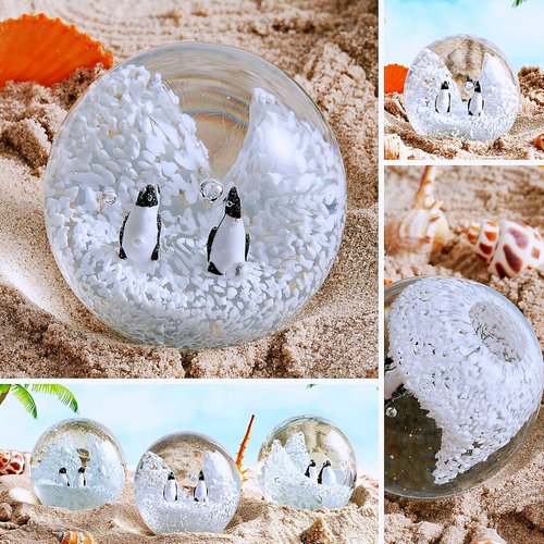 EUSTUMA Hand Blown Glass Penguin Paperweight - Unique Sea Animal Ornament for Aquariums | Perfect Birthday Gift