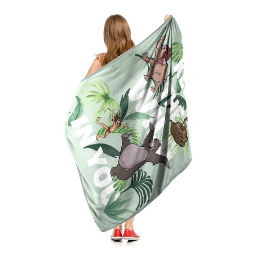 NORTHWEST Jungle Book Micro Raschel Throw Blanket, 46" x 60", Wild in You