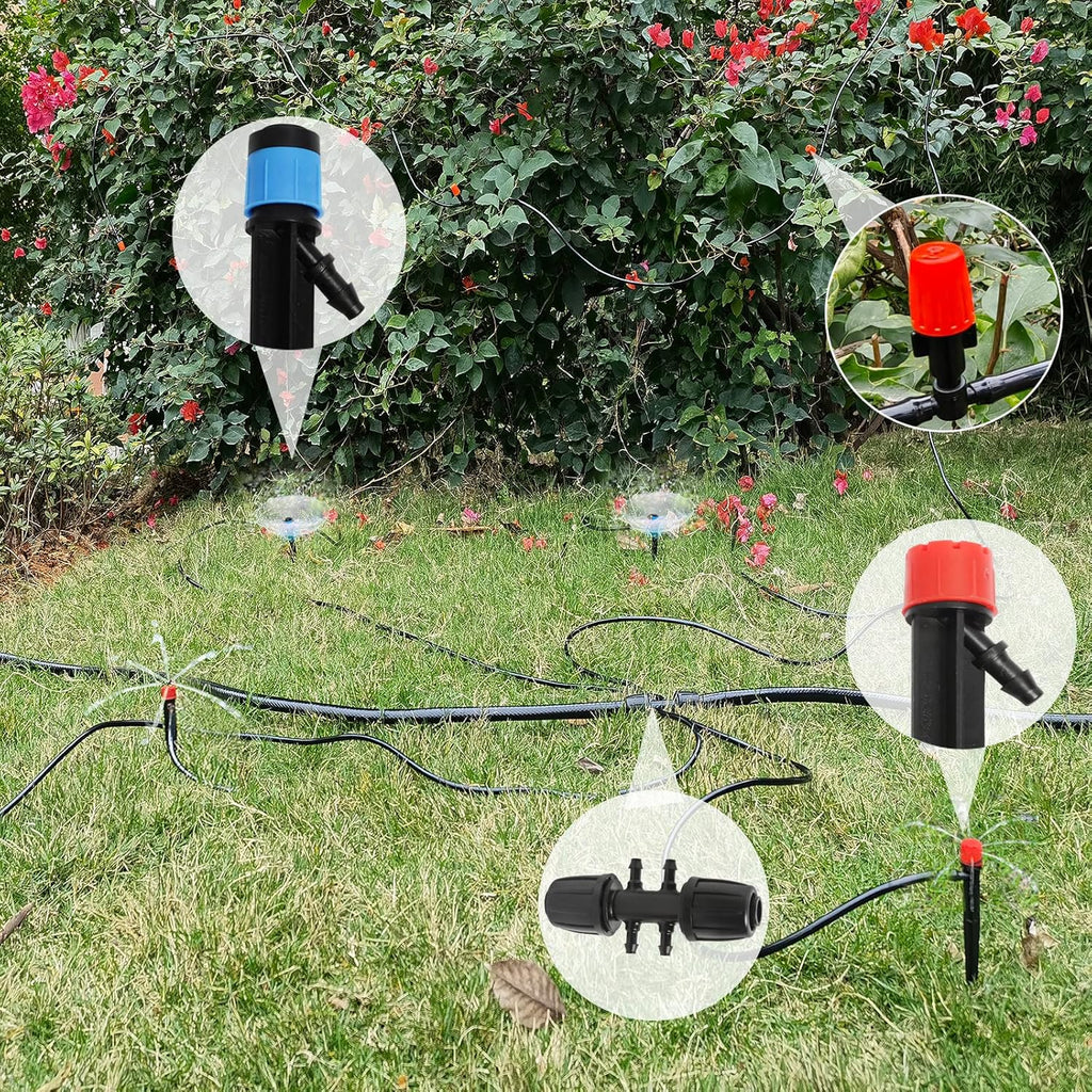 Maotong Drip Irrigation System Kit - Automatic Garden Watering for Greenhouse & Lawn | 240FT with 1/2" Hose & Accessories