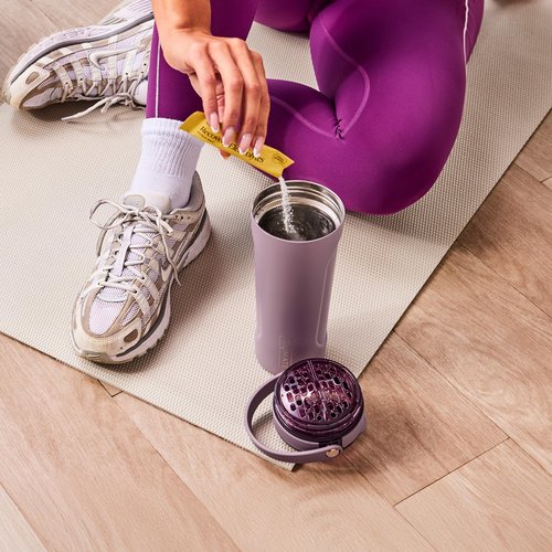 BrüMate MultiShaker Blender Shaker Bottle | 100% Leakproof Insulated Stainless Steel | Pre Workout and Protein Shaker Bottle for the Gym | 25oz (Nightfall Blue)