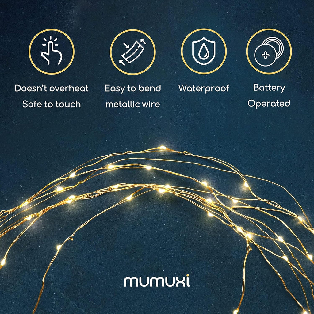 MUMUXI Fairy Lights - 12 Pack 7.2ft Battery Operated String Lights with 20 Mini LEDs | Warm White for Wedding & Home Decor