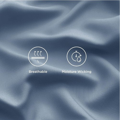 Bedsure Cooling Bed Sheets - Breathable Rayon from Bamboo, Deep Pocket Up to 16 Inches, Dusty Blue