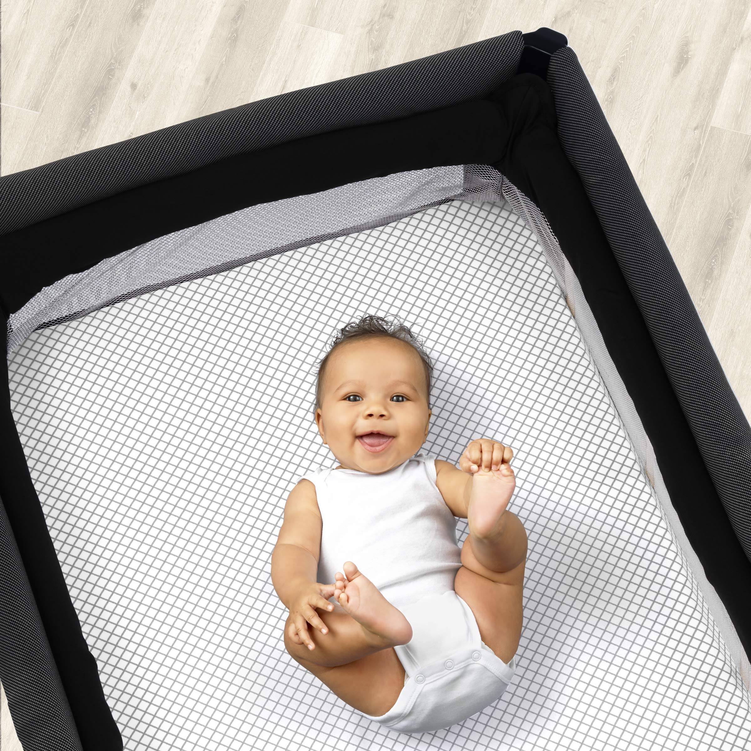 Chicco Lullaby Playard Sheets - Grey Diamond 2-Pack, Grey/White