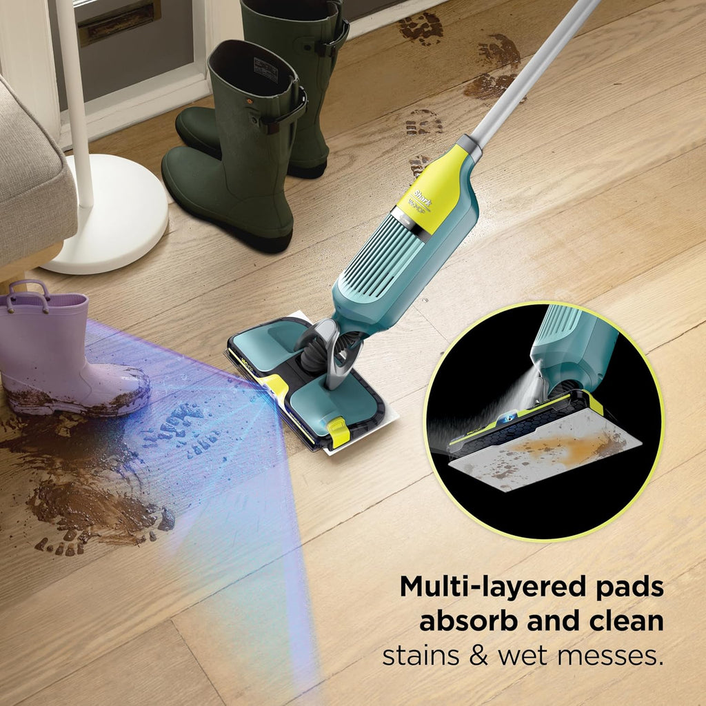 Shark VACMOP Cordless Hard Floor Cleaner - Powerful Suction & Illumination Light | Includes 4 Pads & 12oz Pet Solution
