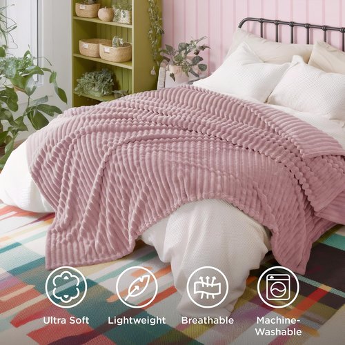 Bedsure GentleSoft Pink Full Blanket - Cozy Fleece Throw for Women | Perfect Birthday Gift, 84x90 Inches