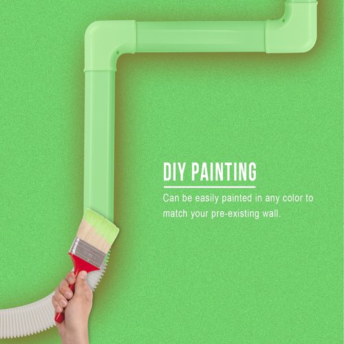 Kerykwan 3" W 15.5Ft L Mini Split AC Line Cover Kit Decorative PVC Tubing Pipe Cover Set for Center Air Conditioner&Heat Pumps System