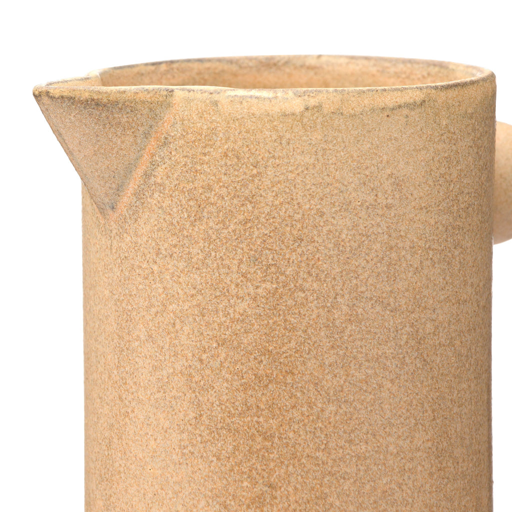 Creative Co-Op Modern Small Stoneware Pitcher or Vase, Putty Brown