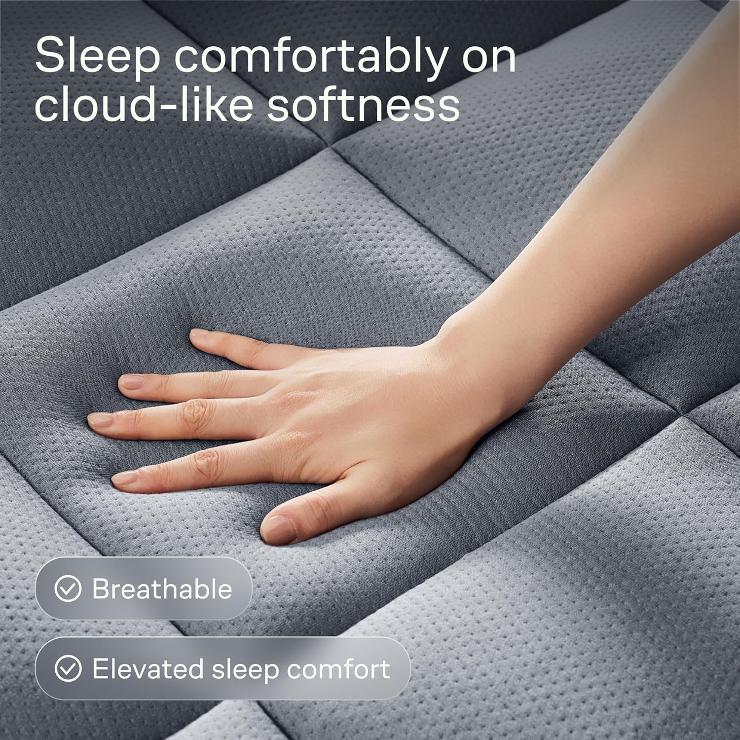 Niagara Ultra Soft King Size Mattress Topper - Bamboo Viscose Pillow Top for Full Back Support | Naturally Cooling, Gray