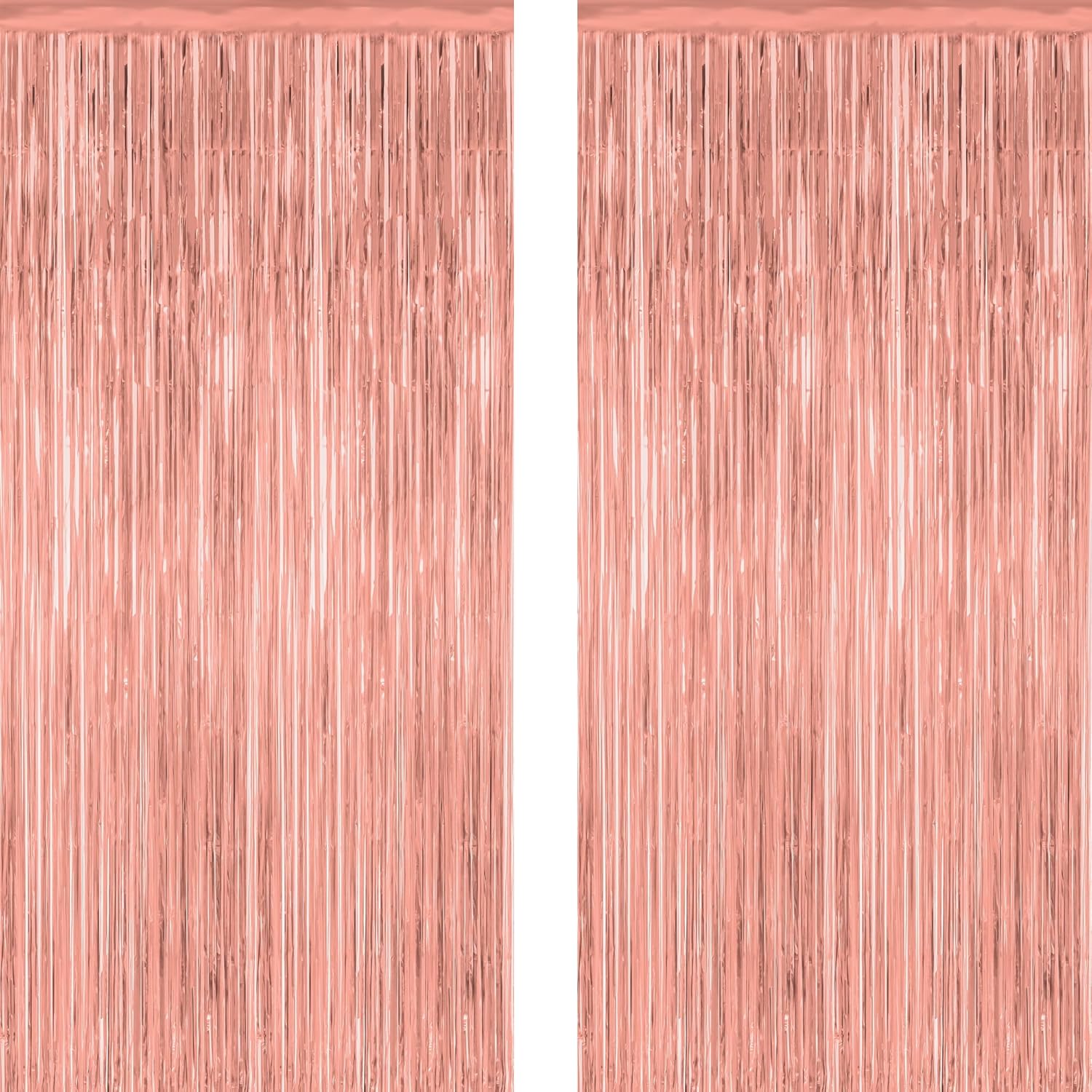 ZATAYE Rose Gold Fringe Curtains - 3.28 FT x 7.05 FT Metallic Photo Backdrop | Party & Wedding Decor