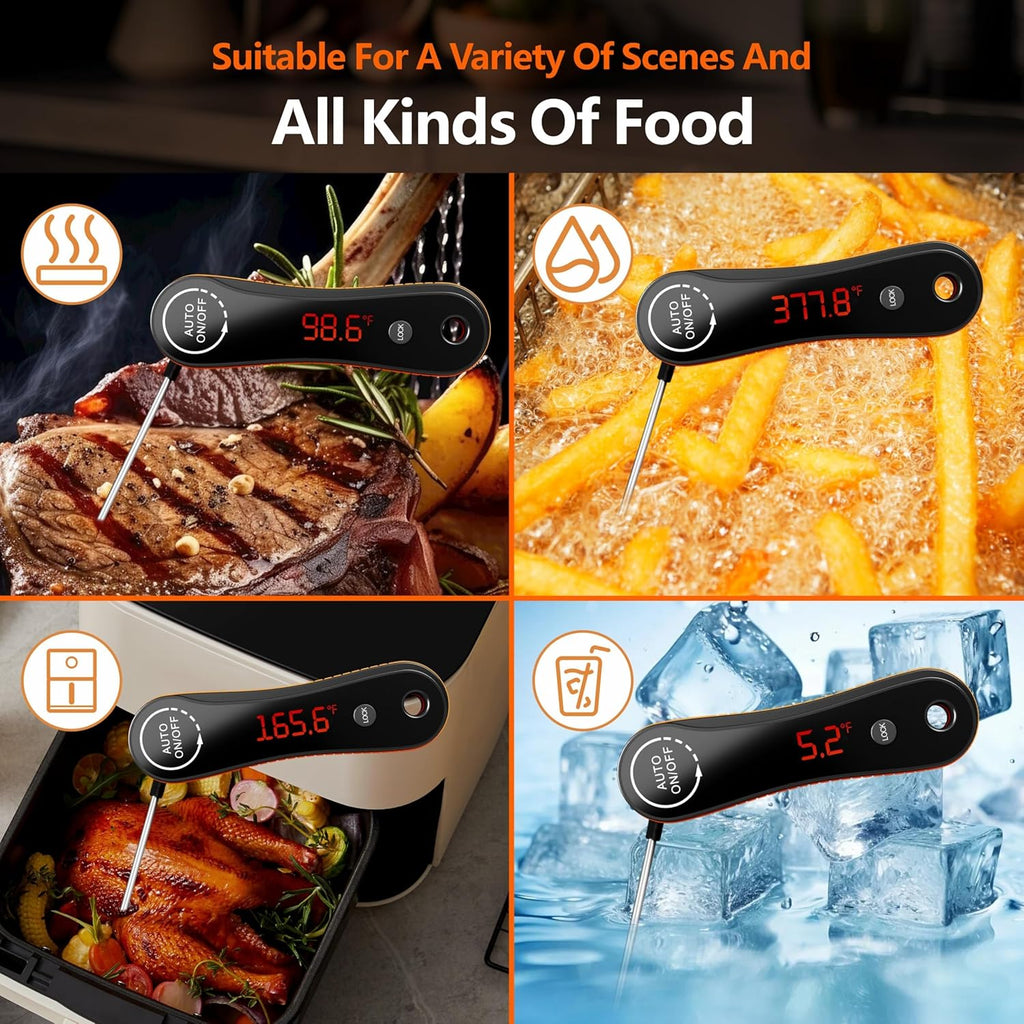 Paysean Digital Meat Thermometer - Instant Read in 0.5 Seconds | Perfect for Grilling, BBQ, and Candy