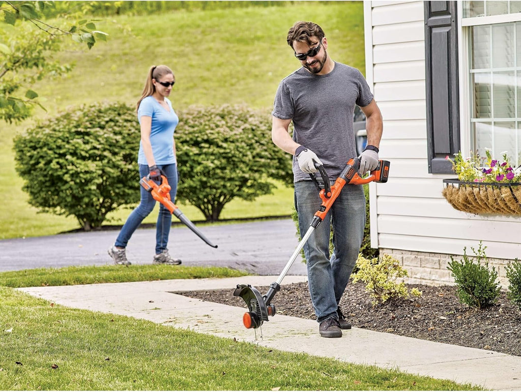 BLACK+DECKER 40V Max Cordless Sweeper & String Trimmer - Battery & Charger Included | Efficient Lawn Care