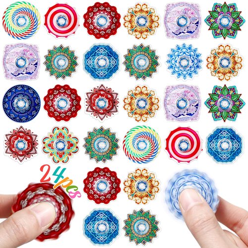 Civaner 24 Pack Fidget Spinners Bulk, End of the Year Gifts for Students Mini Fidget Spinner for Kids Toys Adults Classroom Prize for Autism ADHD Anxiety Toys Stress Relief Fidgets Classroom Prizes