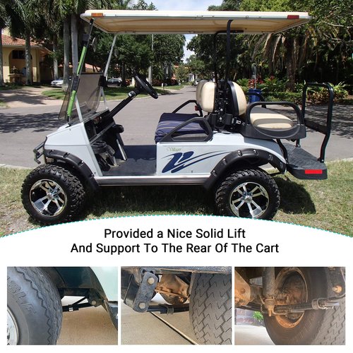 10L0L Golf Cart Heavy Duty 4-Leaf Rear Springs for Club Car DS 1982-up Gas & Electric - Club Car DS Rear Leaf Spring Kit with Bushings Sleeves U Bolt 1014675